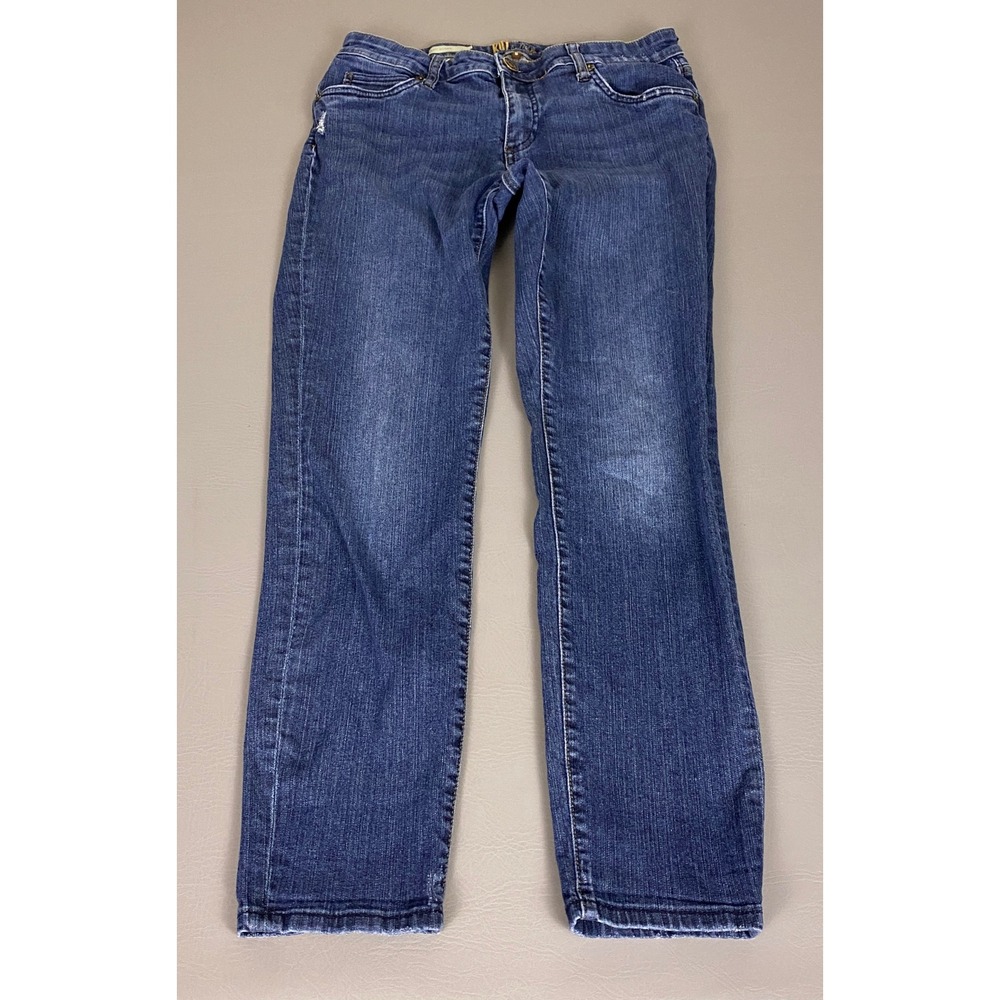 KUT from the Kloth Katy Boyfriend Jeans Size 8 Blue Medium Wash Distressed Denim